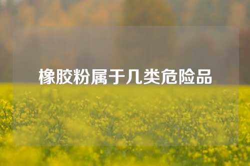 橡胶粉属于几类危险品