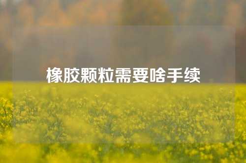 橡胶颗粒需要啥手续