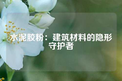 水泥胶粉：建筑材料的隐形守护者