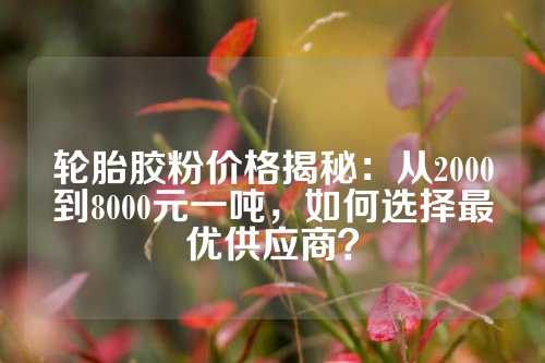 轮胎胶粉价格揭秘：从2000到8000元一吨，如何选择最优供应商？